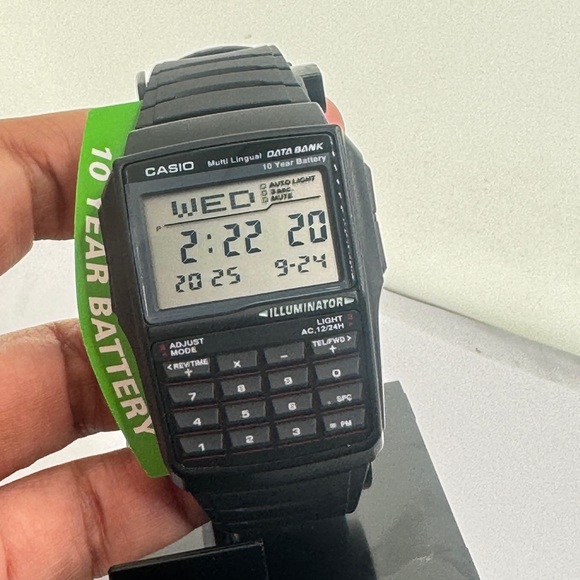 Casio Men Calculator Watch
Rubber Plastic 
Black 
Data bank - Picture 1 of 13